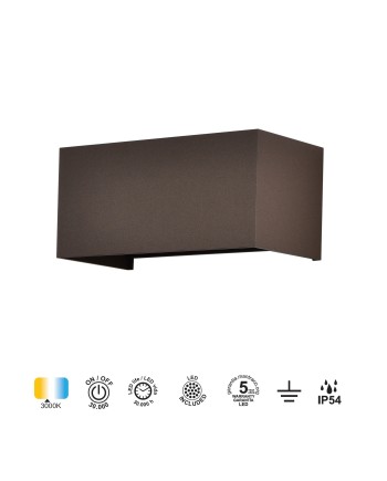 DAVOS * APLIQUE EXTERIOR LED* 4*6W 3000K CORTEN